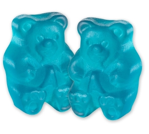 Albanese Blue Raspberry Gummi Bears  gummy candy in blue